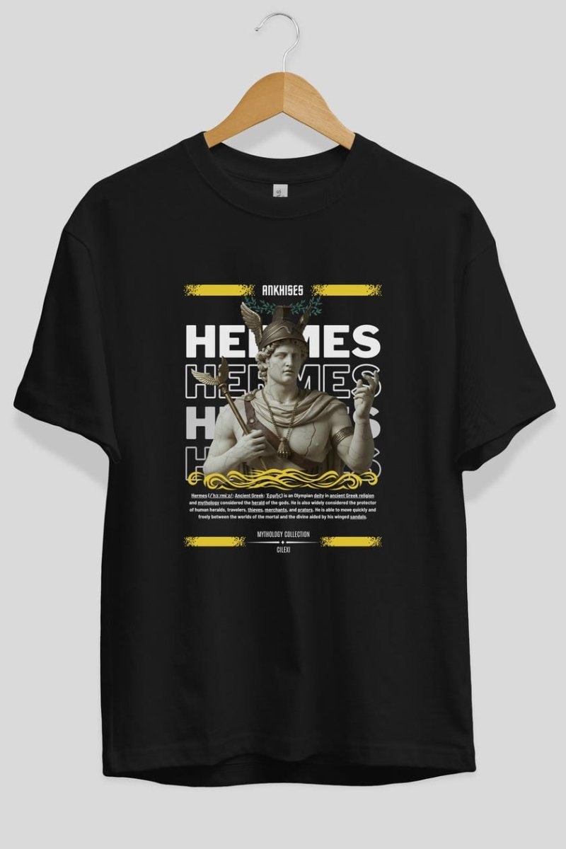Hermes 1 ön Baskılı Oversize t-shirt Erkek Kadın %100 Pamuk