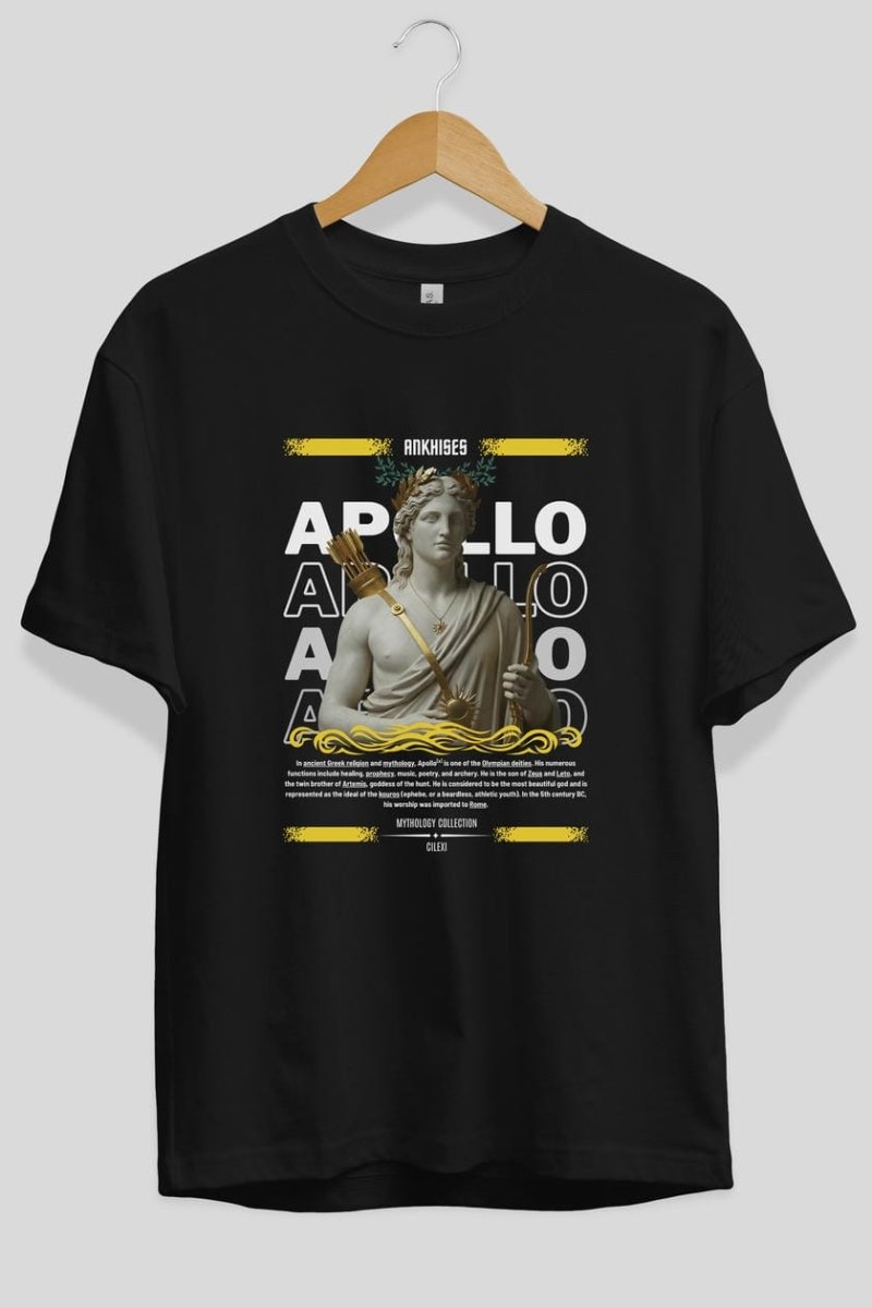 Apollo 2 ön Baskılı Oversize t-shirt Erkek Kadın %100 Pamuk Bisiklet Yaka tişort - Cilexi