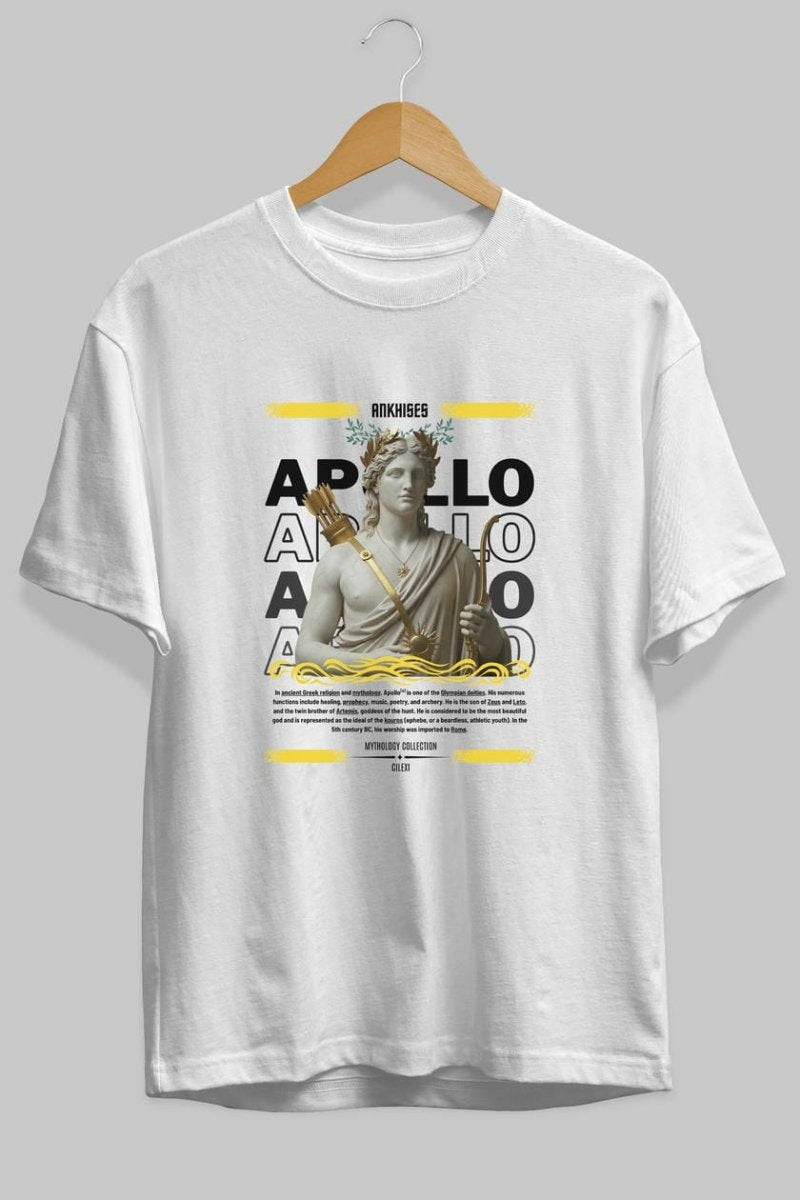 Apollo 2 ön Baskılı Oversize t-shirt Erkek Kadın %100 Pamuk Bisiklet Yaka tişort - Cilexi