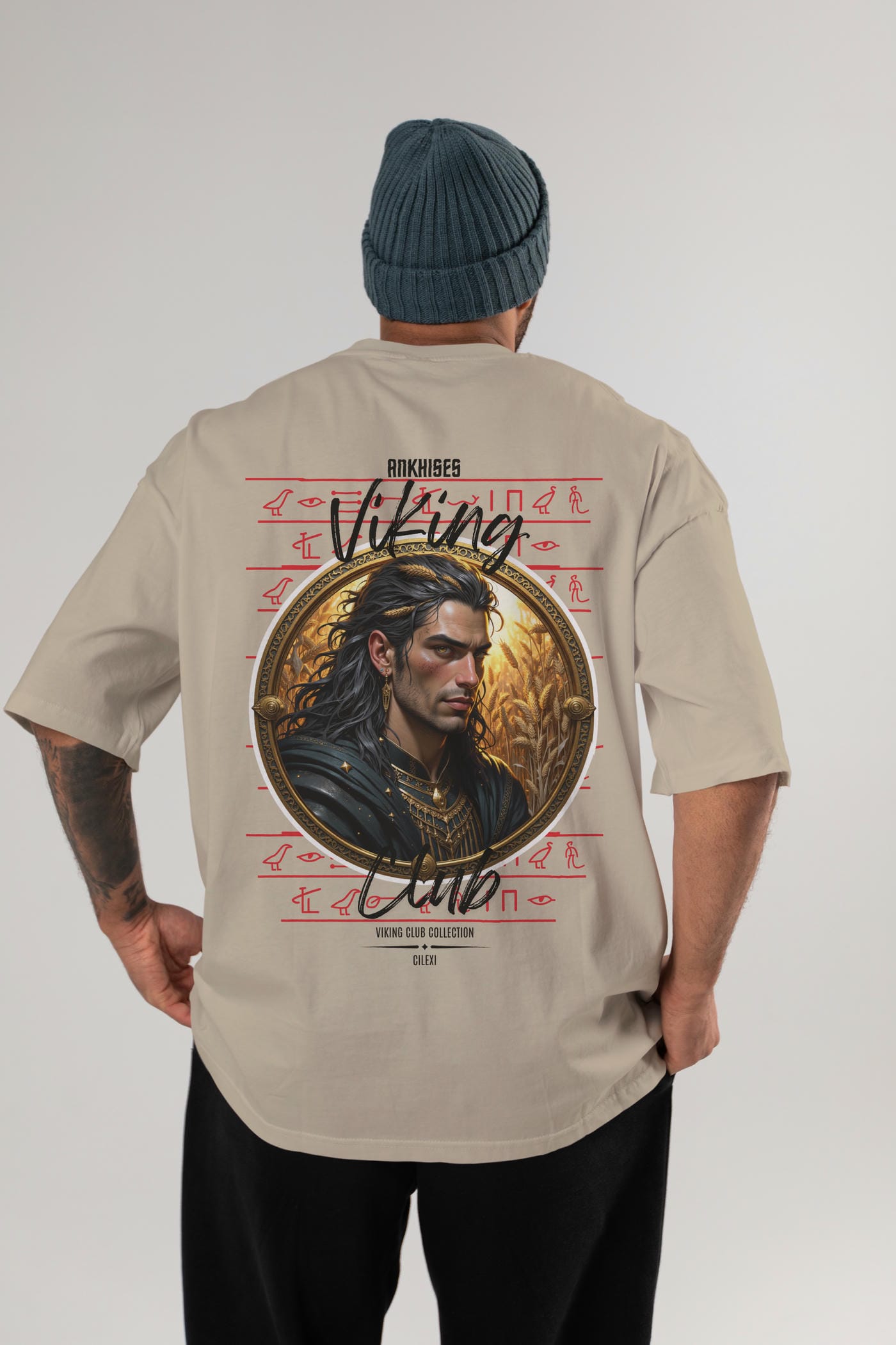 Viking Mitolojisi Serisi 2 Arka Baskılı Oversize t-shirt Erkek Kadın %100 Pamuk Bisiklet Yaka tişort