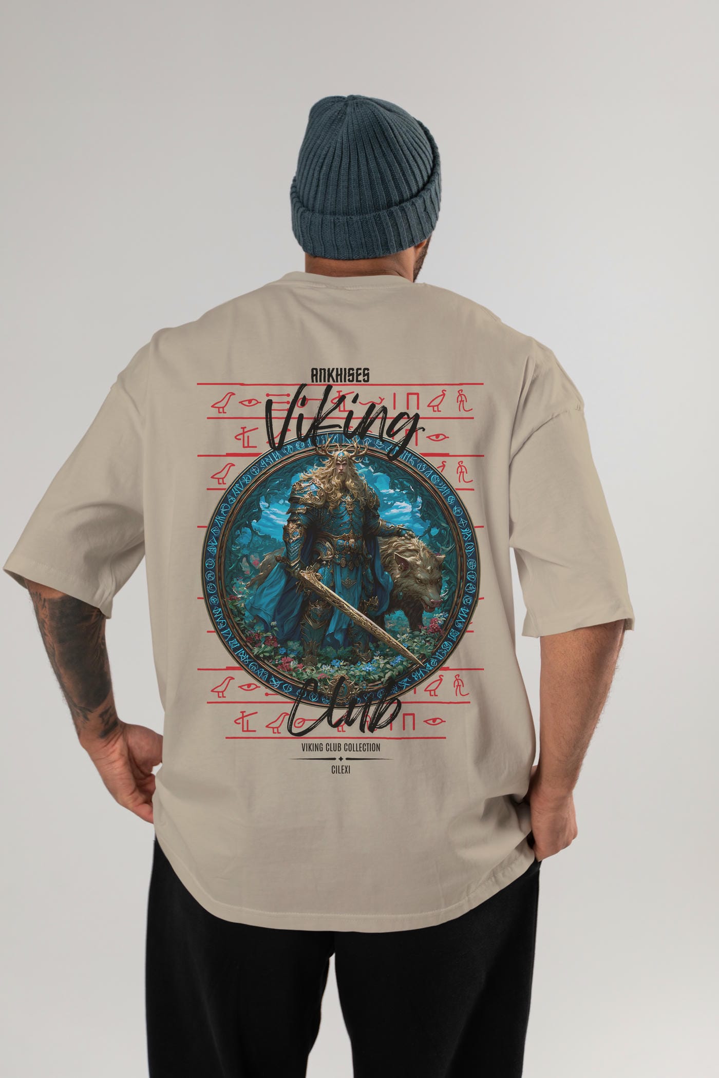 Freyr Baskılı Oversize t-shirt Erkek Kadın %100 Pamuk Bisiklet Yaka tişort