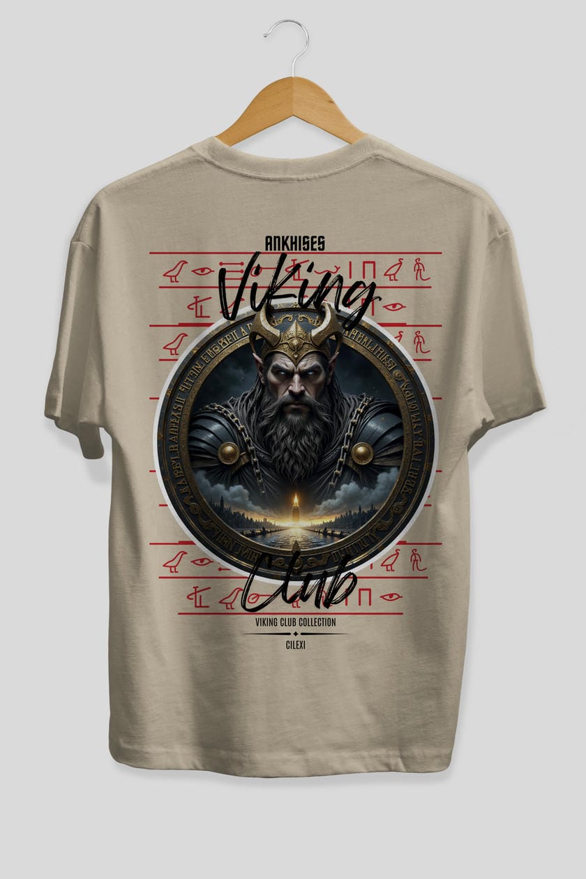 Viking Mitolojisi Serisi 7 Arka Baskılı Oversize t-shirt Erkek Kadın %100 Pamuk Bisiklet Yaka tişort