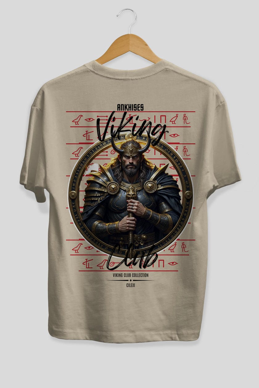 Viking Mitolojisi Serisi 8 Arka Baskılı Oversize t-shirt Erkek Kadın %100 Pamuk Bisiklet Yaka tişort