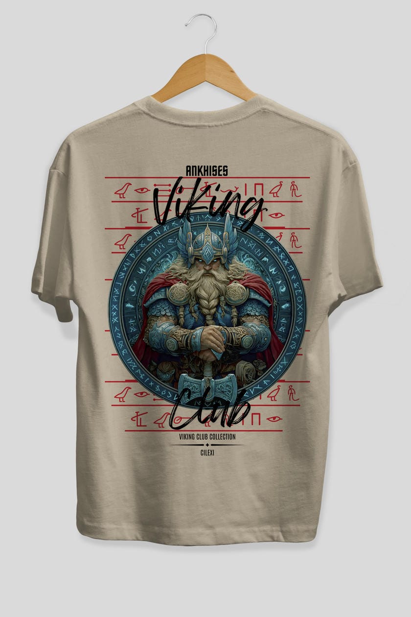 Thor Arka Baskılı Oversize t-shirt Erkek Kadın %100 Pamuk Bisiklet Yaka tişort