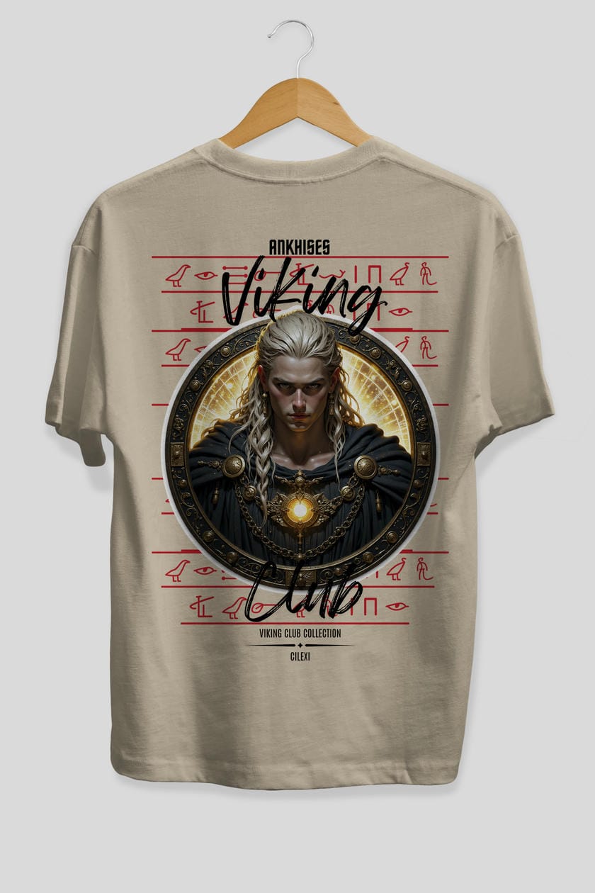 Viking Mitolojisi Serisi 14 Arka Baskılı Oversize t-shirt Erkek Kadın %100 Pamuk Bisiklet Yaka tişort