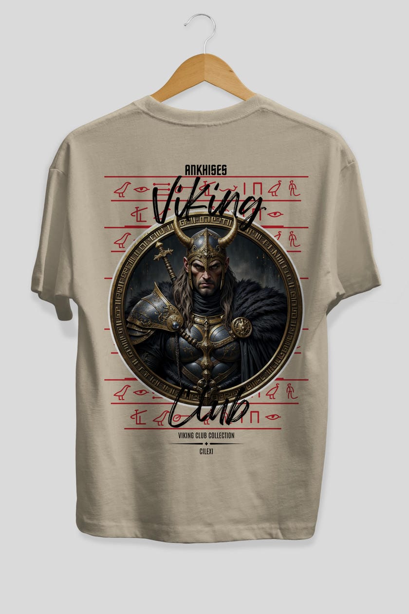 Viking Mitolojisi Serisi 21 Arka Baskılı Oversize t-shirt Erkek Kadın %100 Pamuk Bisiklet Yaka tişort