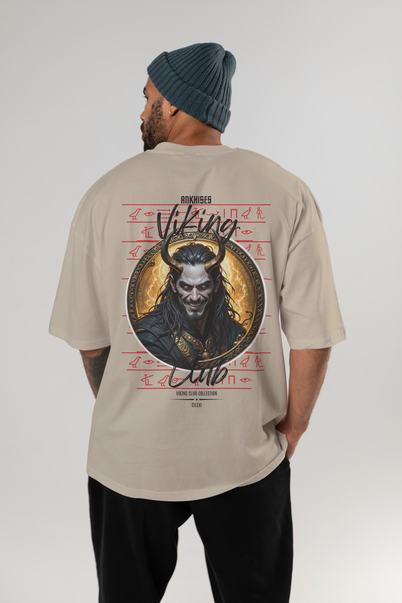 Loke 1 Baskılı Oversize t-shirt Erkek Kadın %100 Pamuk Bisiklet Yaka tişort