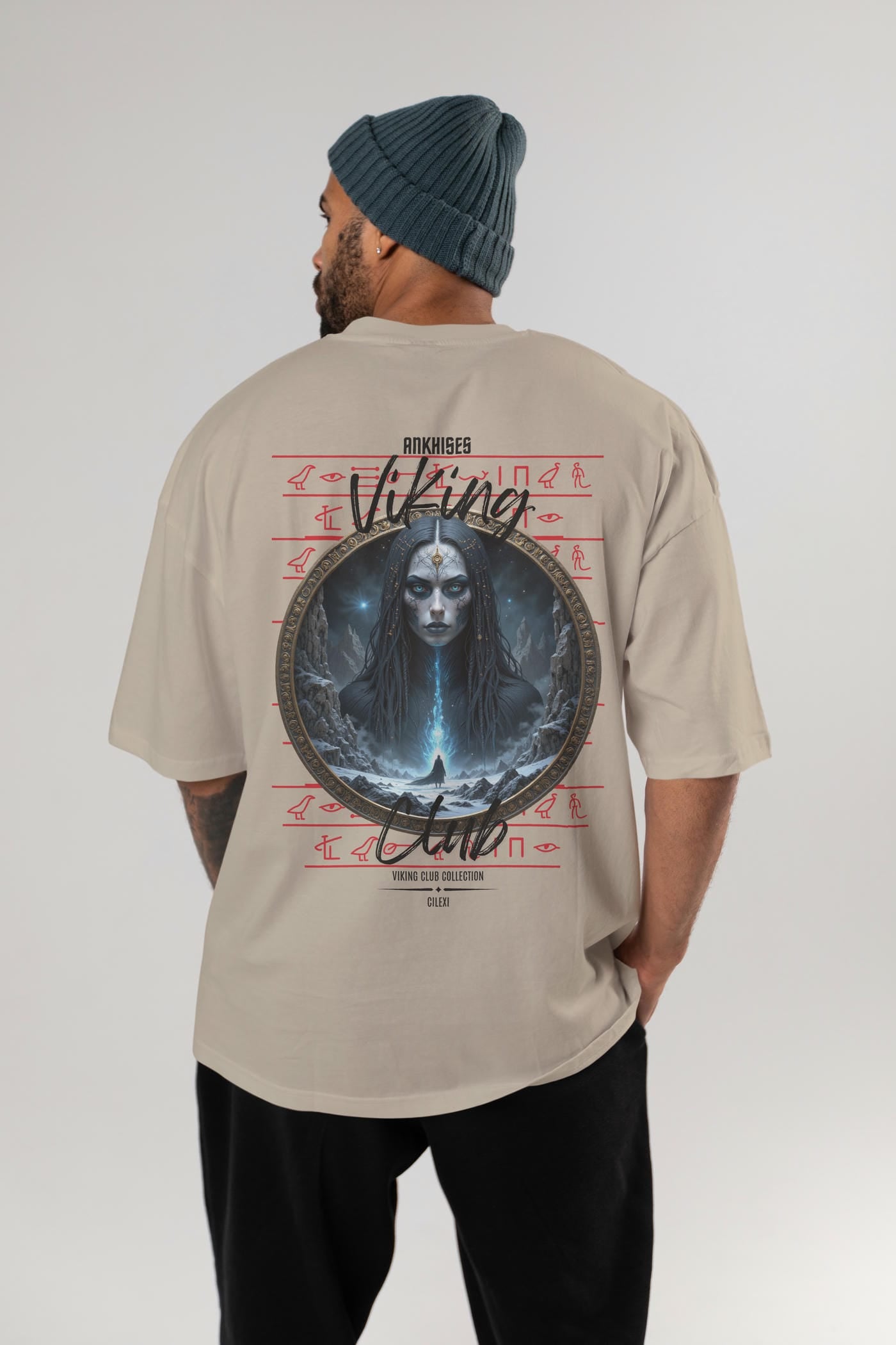 Viking Mitolojisi Serisi 11 Arka Baskılı Oversize t-shirt Erkek Kadın %100 Pamuk Bisiklet Yaka tişort