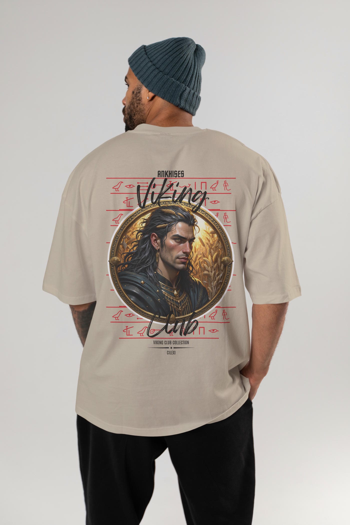 Viking Mitolojisi Serisi 2 Arka Baskılı Oversize t-shirt Erkek Kadın %100 Pamuk Bisiklet Yaka tişort