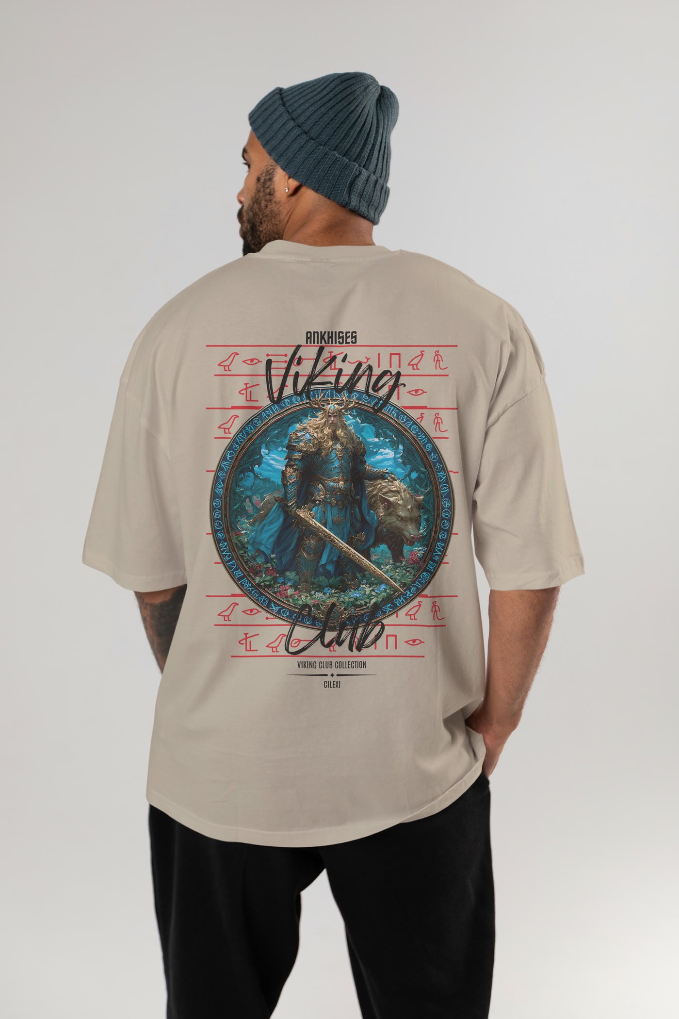 Freyr Baskılı Oversize t-shirt Erkek Kadın %100 Pamuk Bisiklet Yaka tişort
