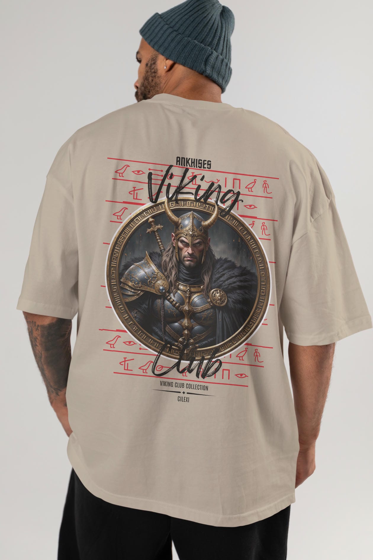 Viking Mitolojisi Serisi 21 Arka Baskılı Oversize t-shirt Erkek Kadın %100 Pamuk Bisiklet Yaka tişort