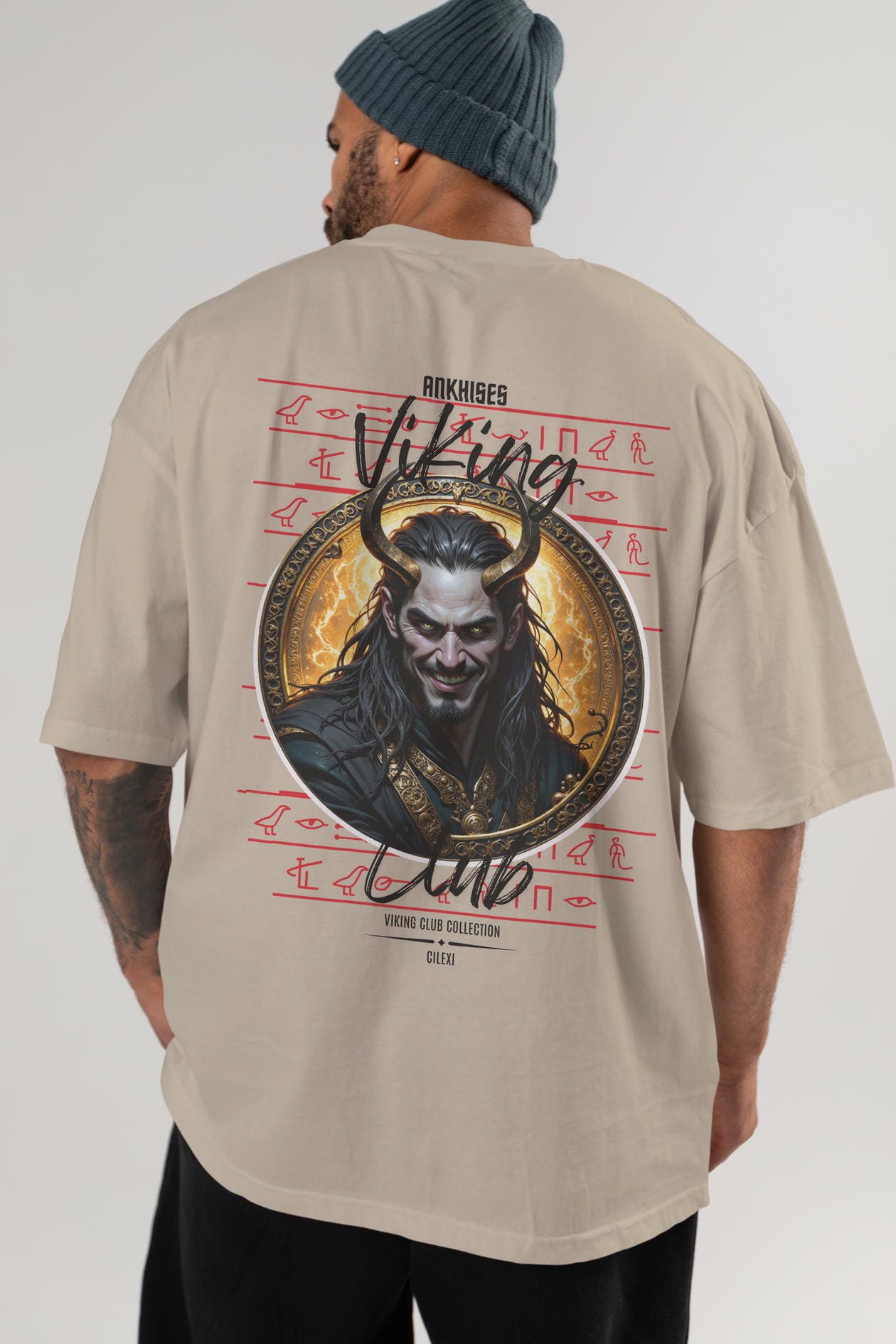 Loke 1 Baskılı Oversize t-shirt Erkek Kadın %100 Pamuk Bisiklet Yaka tişort