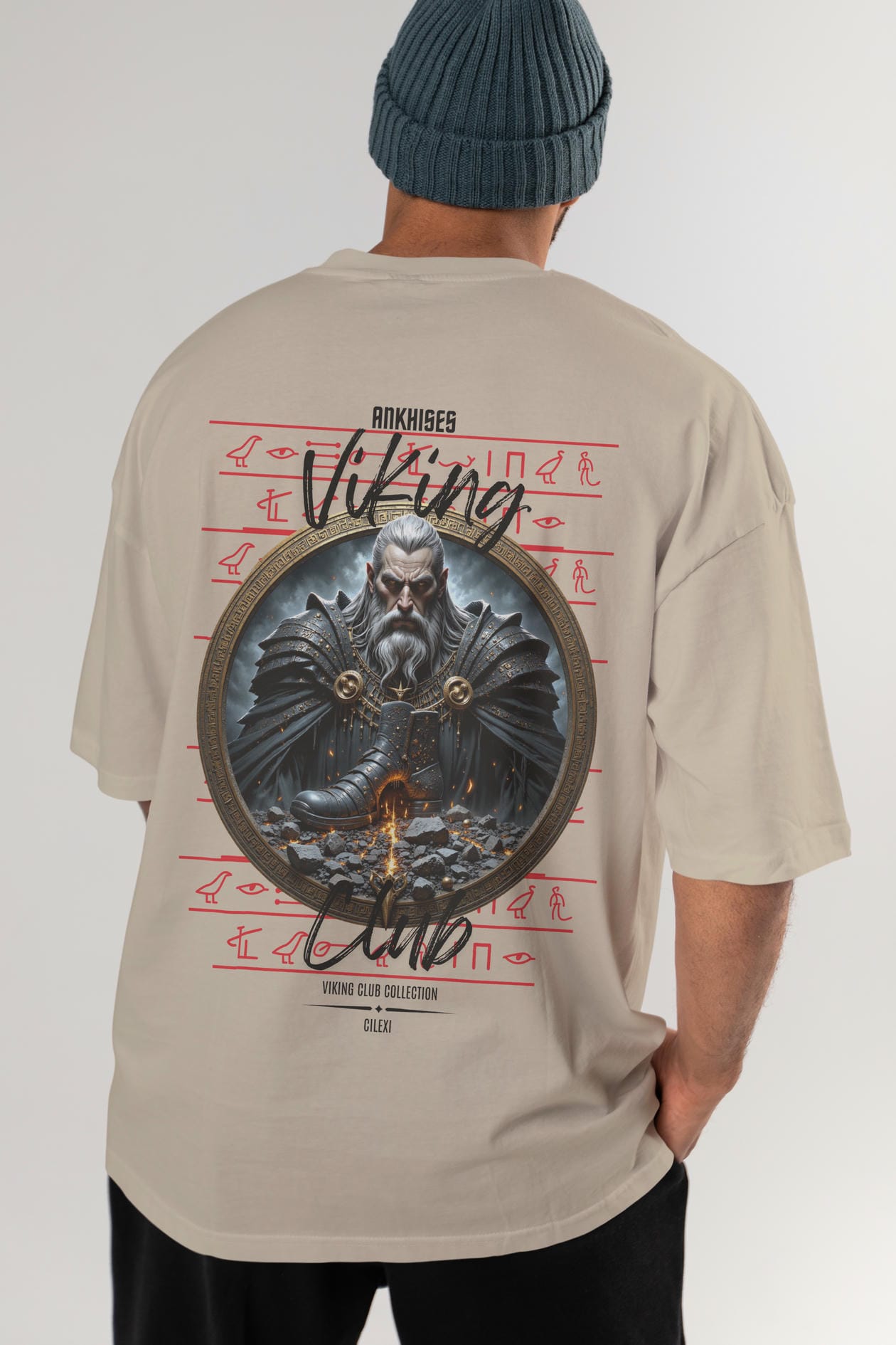 Viking Mitolojisi Serisi 22 Arka Baskılı Oversize t-shirt Erkek Kadın %100 Pamuk Bisiklet Yaka tişort