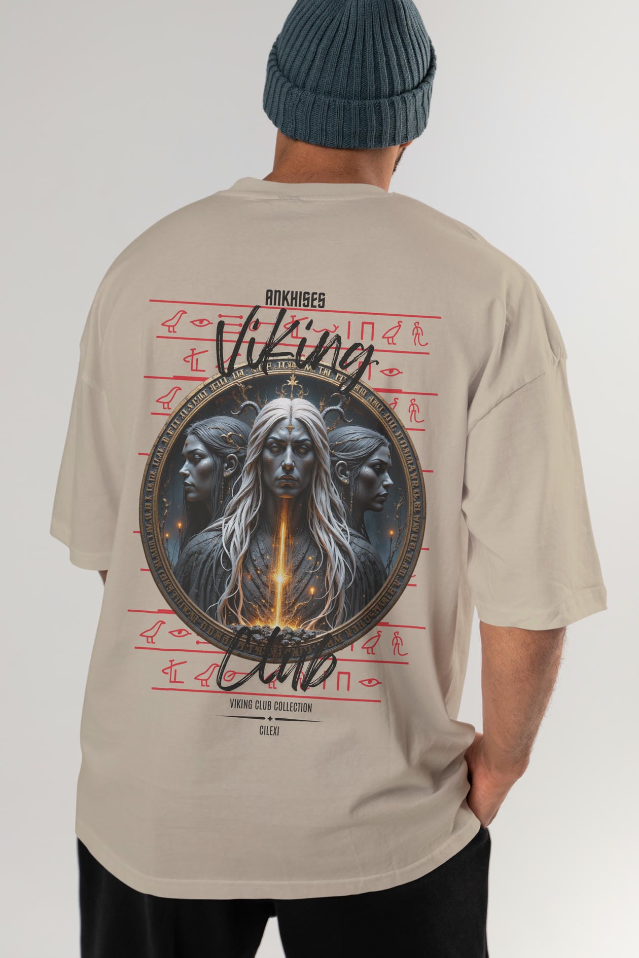 Viking Mitolojisi Serisi 24 Arka Baskılı Oversize t-shirt Erkek Kadın %100 Pamuk Bisiklet Yaka tişort