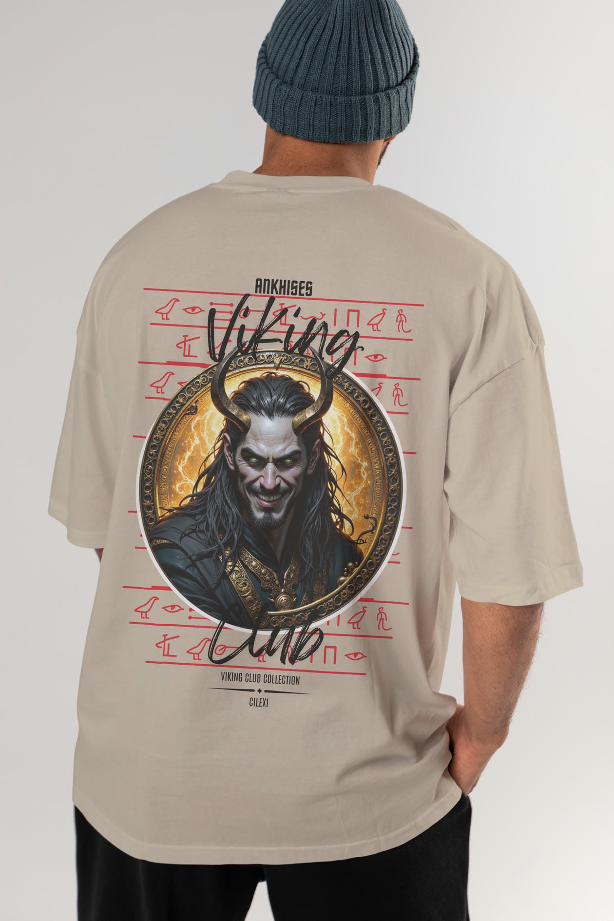 Loke 1 Baskılı Oversize t-shirt Erkek Kadın %100 Pamuk Bisiklet Yaka tişort