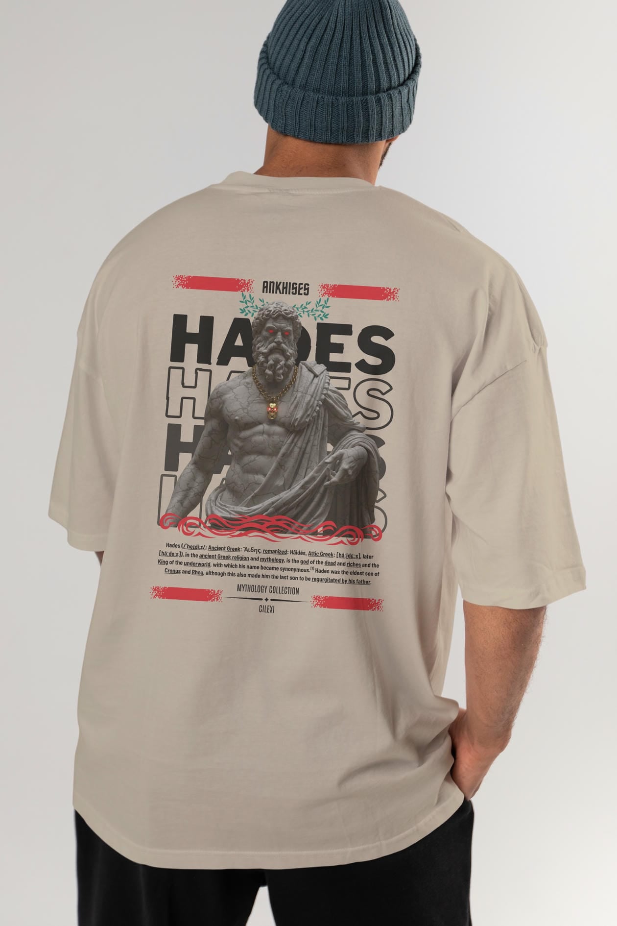 Hades 3 Arka Baskılı Oversize t-shirt Erkek Kadın %100 Pamuk Bisiklet Yaka tişort