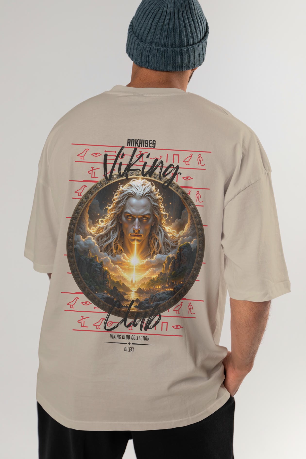 Viking Mitolojisi Serisi 15 Arka Baskılı Oversize t-shirt Erkek Kadın %100 Pamuk Bisiklet Yaka tişort