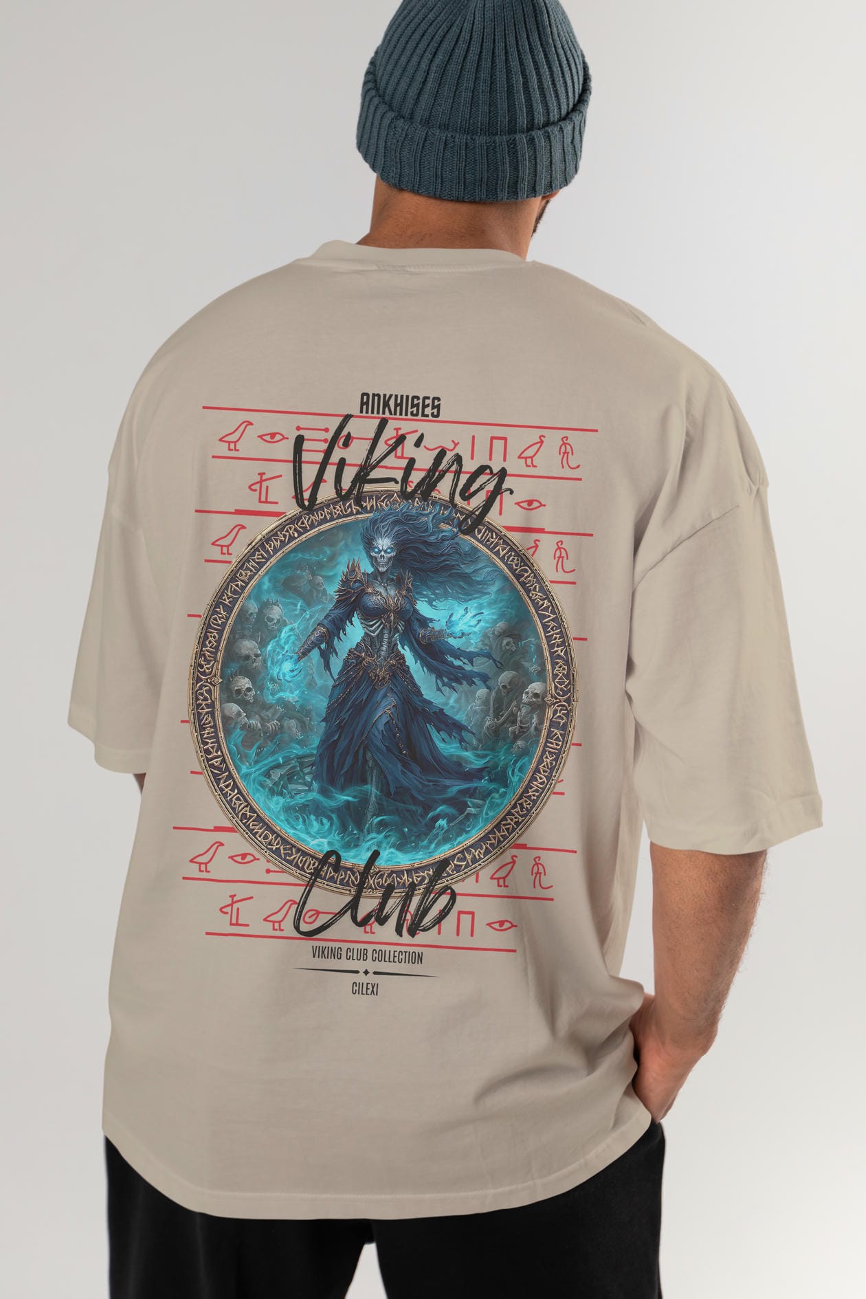 Hel Baskılı Oversize t-shirt Erkek Kadın %100 Pamuk Bisiklet Yaka tişort