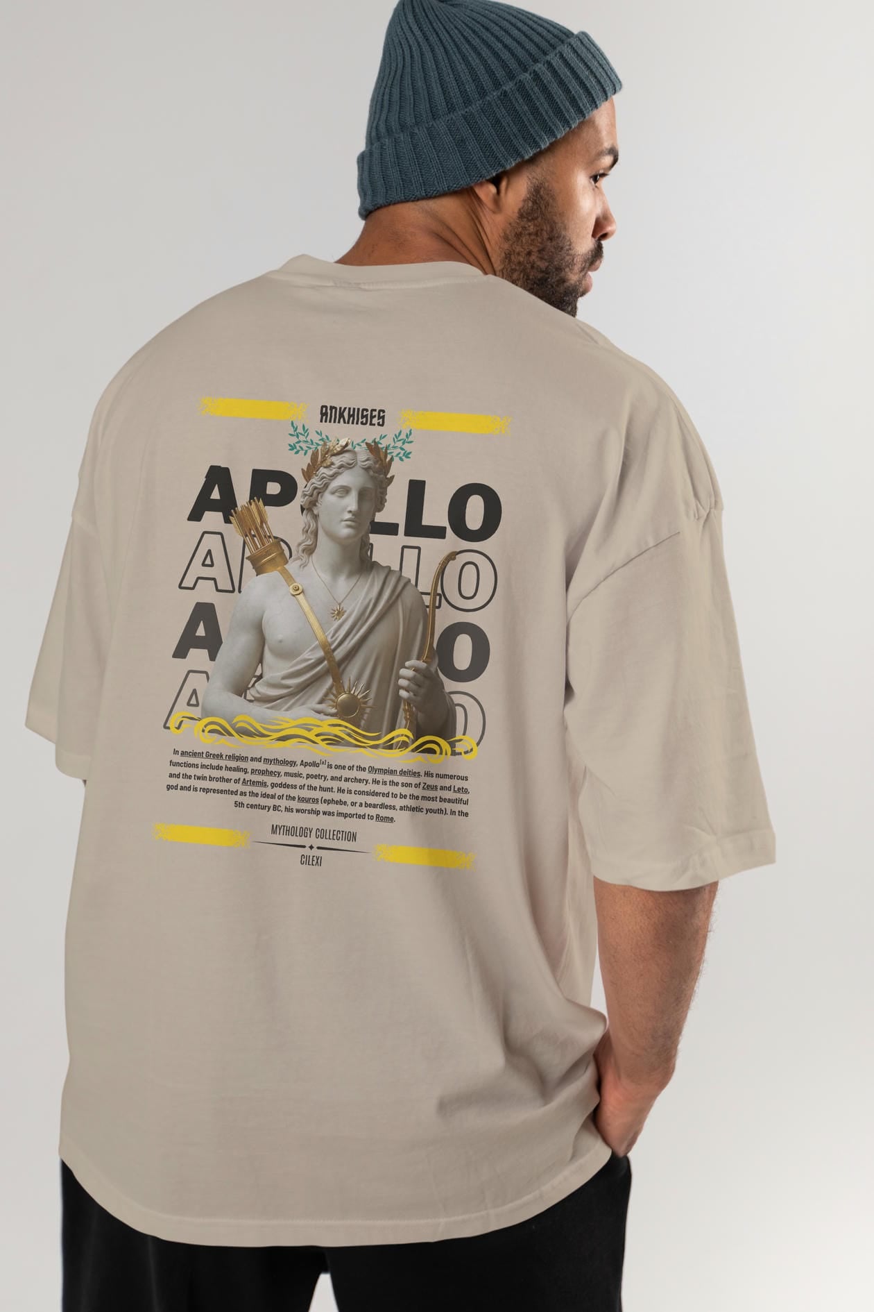 Apollo 2 Arka Baskılı Oversize t-shirt Erkek Kadın %100 Pamuk Bisiklet Yaka tişort