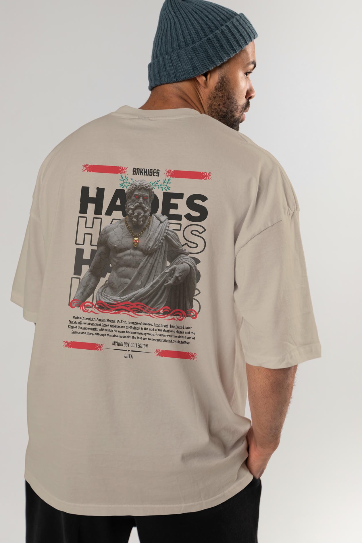 Hades 3 Arka Baskılı Oversize t-shirt Erkek Kadın %100 Pamuk Bisiklet Yaka tişort