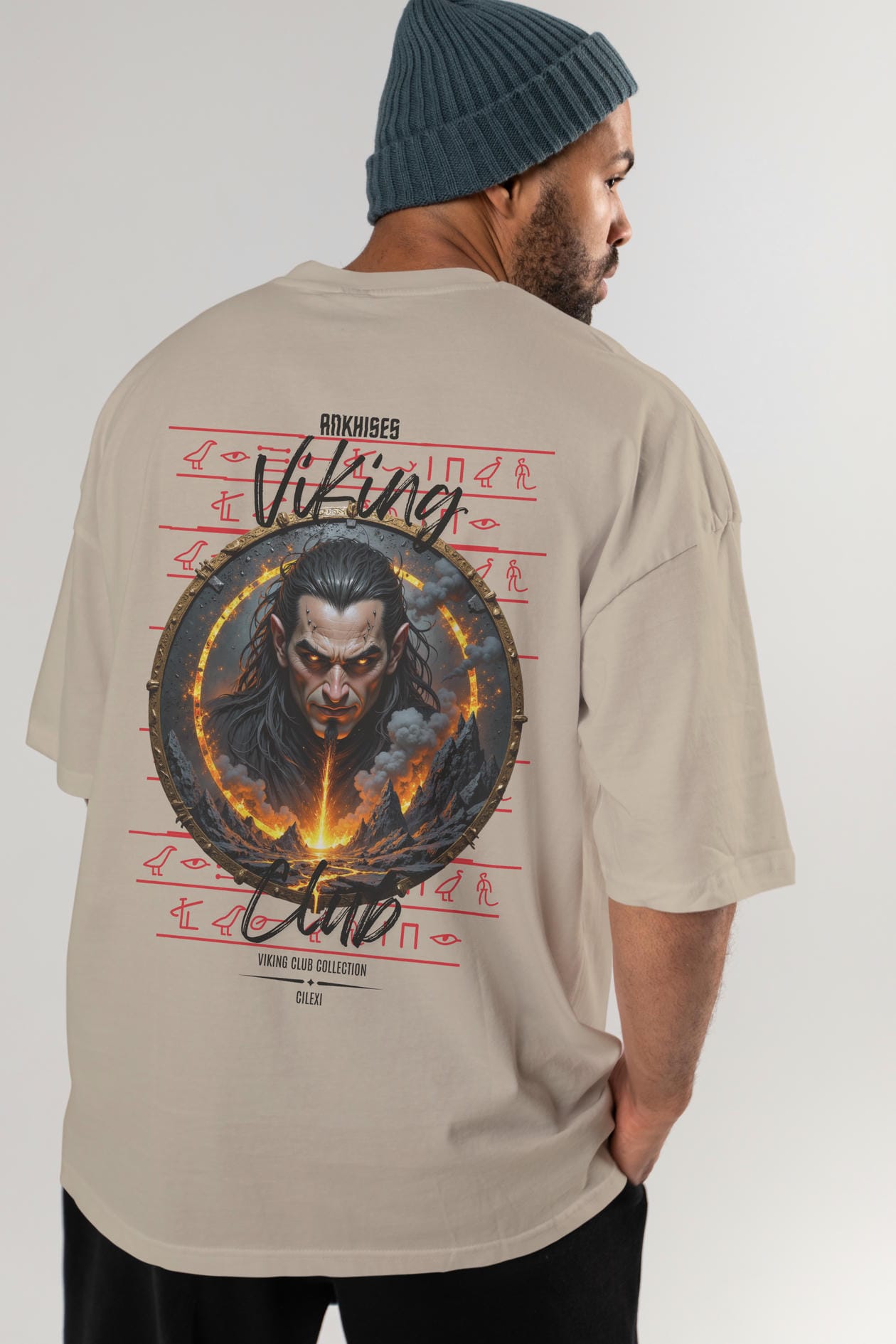 Loke 2 Arka Baskılı Oversize t-shirt Erkek Kadın %100 Pamuk Bisiklet Yaka tişort