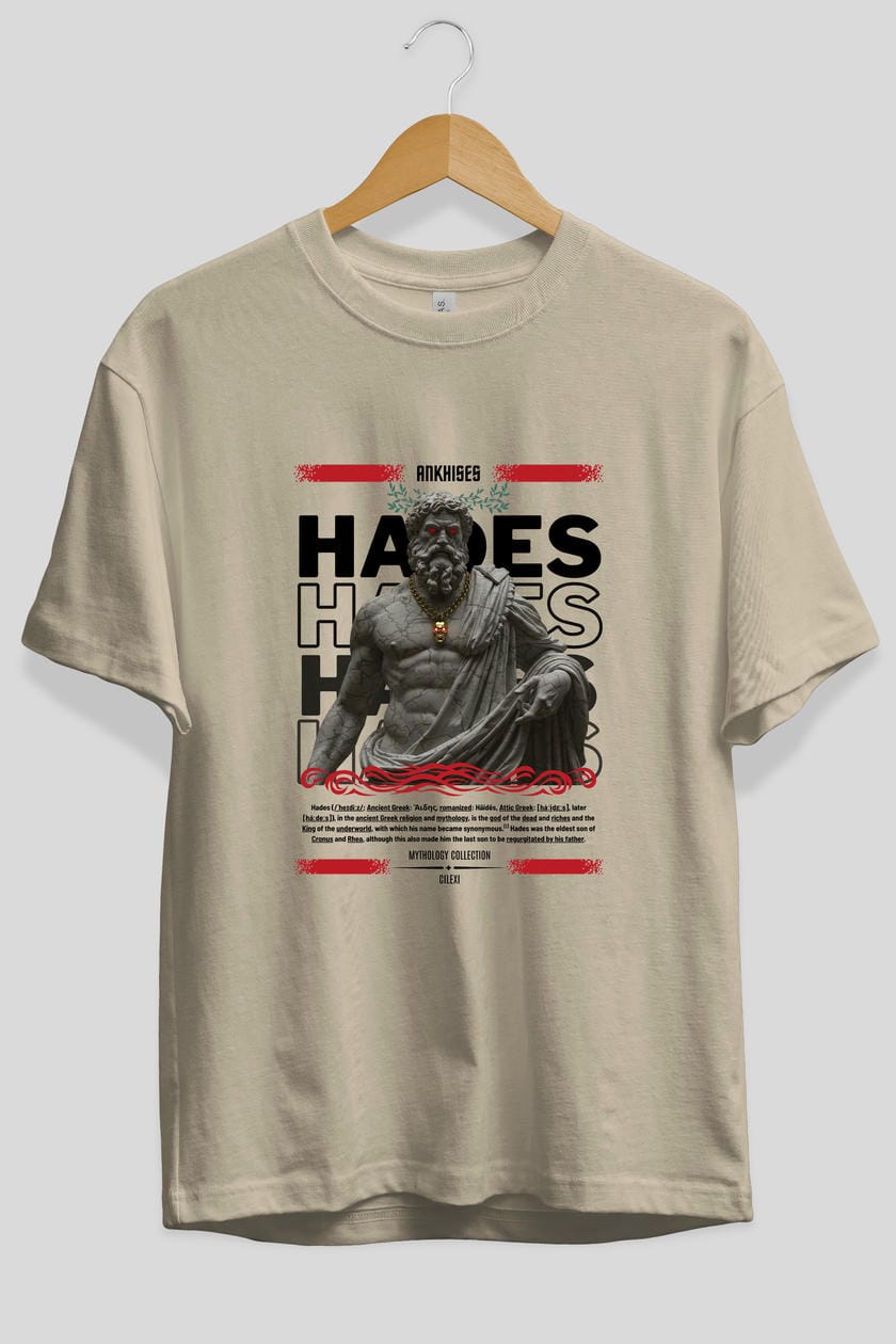 Hades 3 ön Baskılı Oversize t-shirt Erkek Kadın %100 Pamuk Bisiklet Yaka tişort