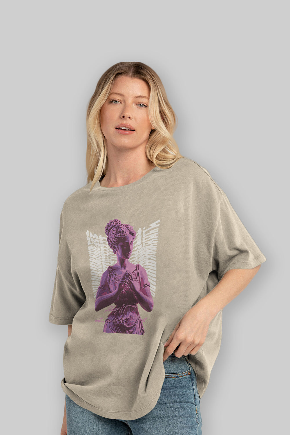 Always Fly ön Baskılı Oversize t-shirt Erkek Kadın %100 Pamuk Bisiklet Yaka tişort