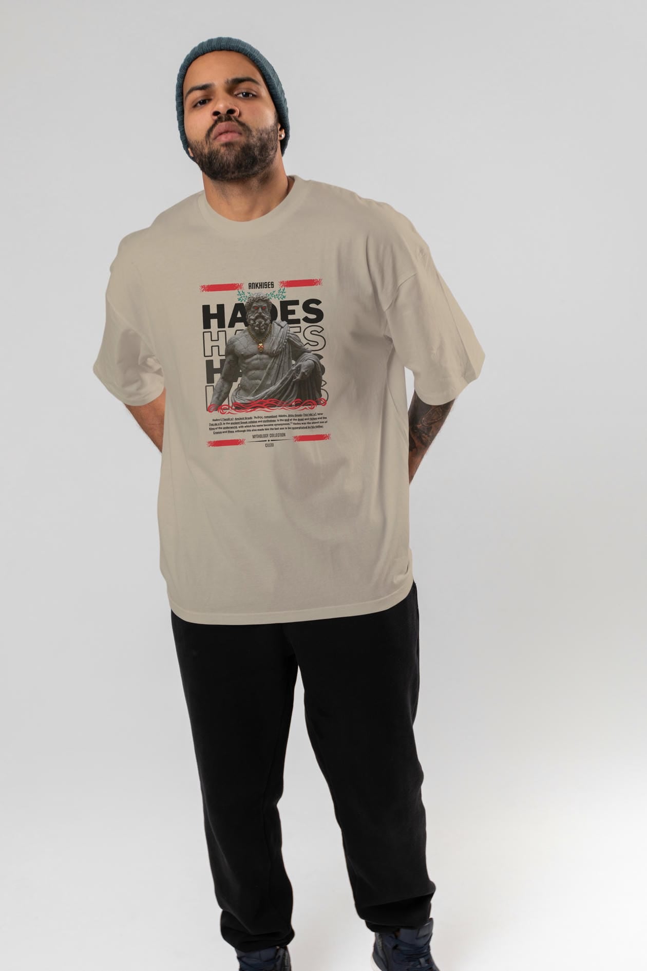 Hades 3 ön Baskılı Oversize t-shirt Erkek Kadın %100 Pamuk Bisiklet Yaka tişort