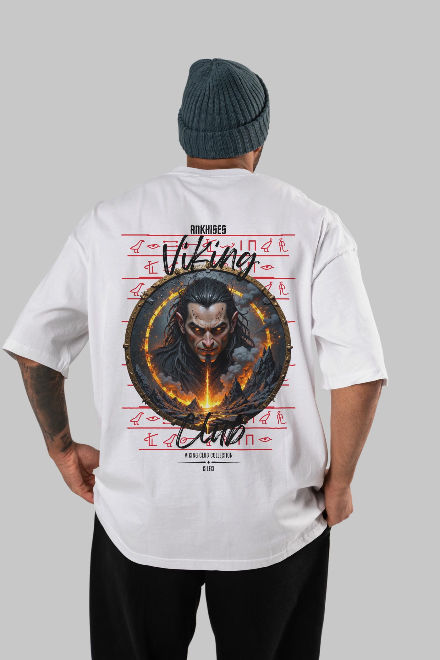 Loke 2 Arka Baskılı Oversize t-shirt Erkek Kadın %100 Pamuk Bisiklet Yaka tişort