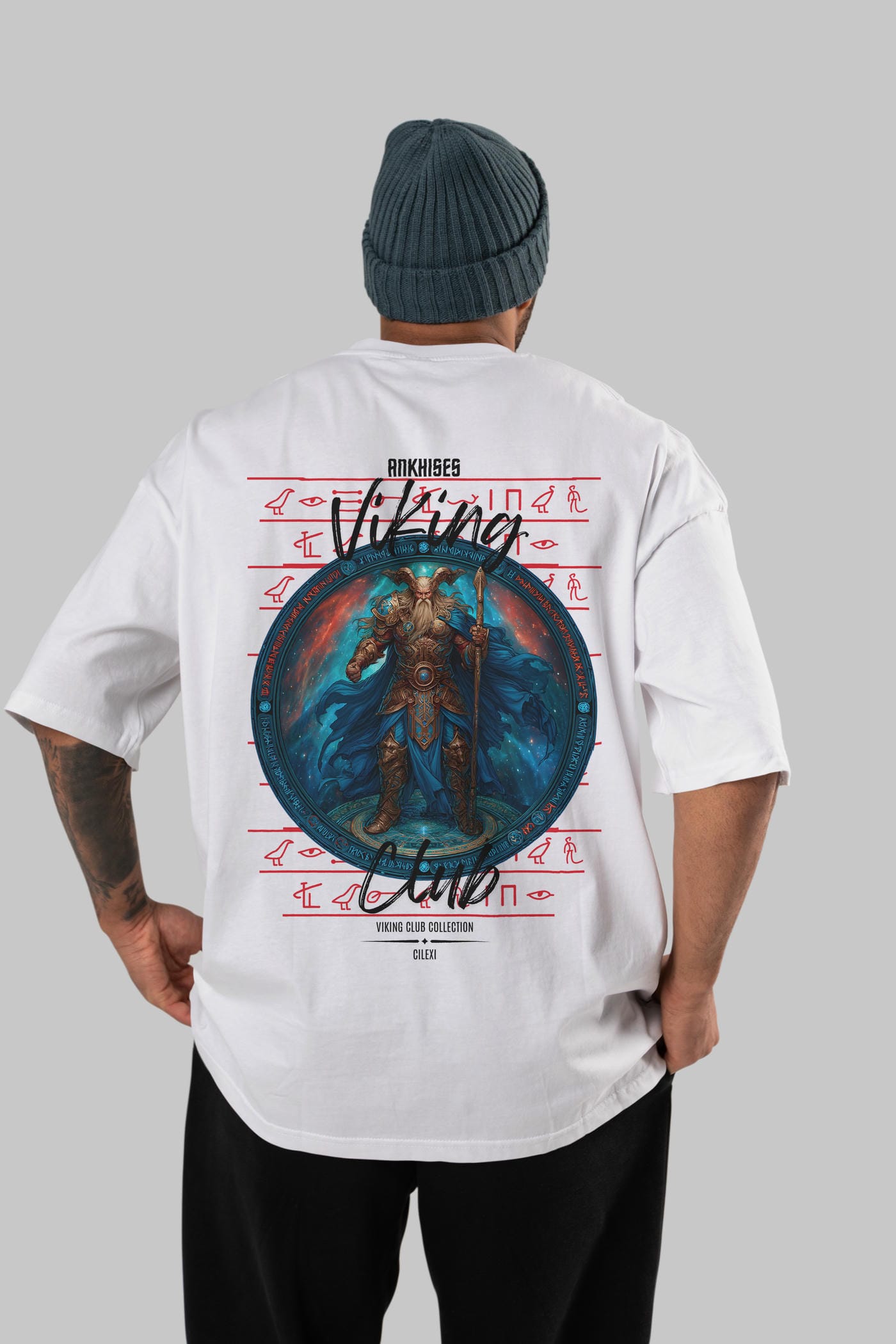 Heimdall Baskılı Oversize t-shirt Erkek Kadın %100 Pamuk Bisiklet Yaka tişort