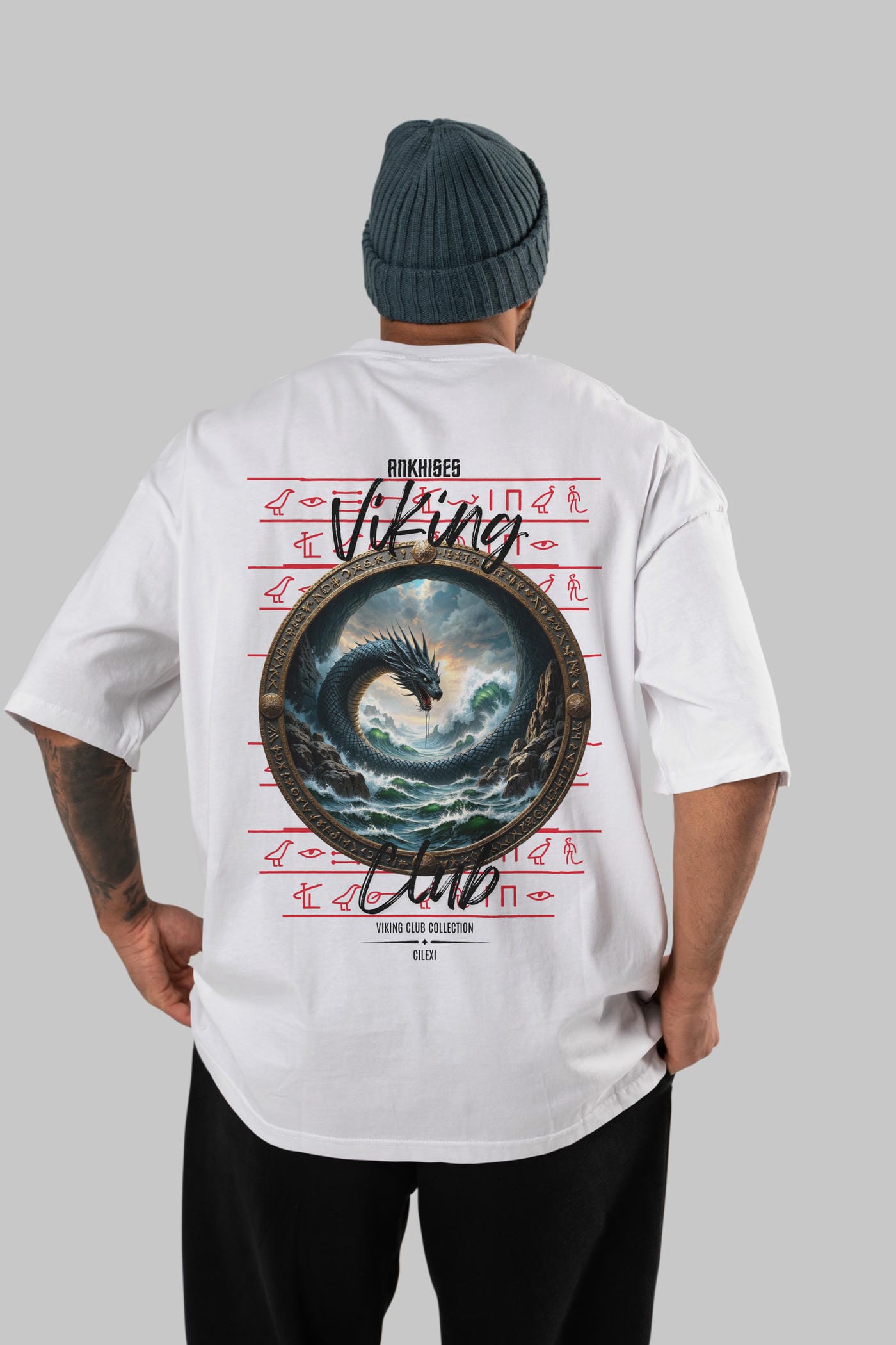 Viking Mitolojisi Serisi 26 Arka Baskılı Oversize t-shirt Erkek Kadın %100 Pamuk Bisiklet Yaka tişort