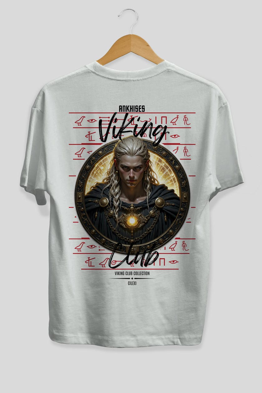 Viking Mitolojisi Serisi 14 Arka Baskılı Oversize t-shirt Erkek Kadın %100 Pamuk Bisiklet Yaka tişort