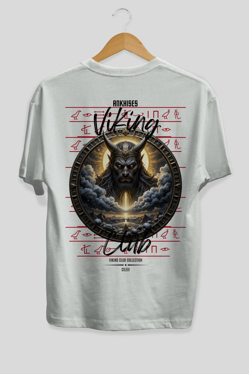 Viking Mitolojisi Serisi 9 Arka Baskılı Oversize t-shirt Erkek Kadın %100 Pamuk Bisiklet Yaka tişort