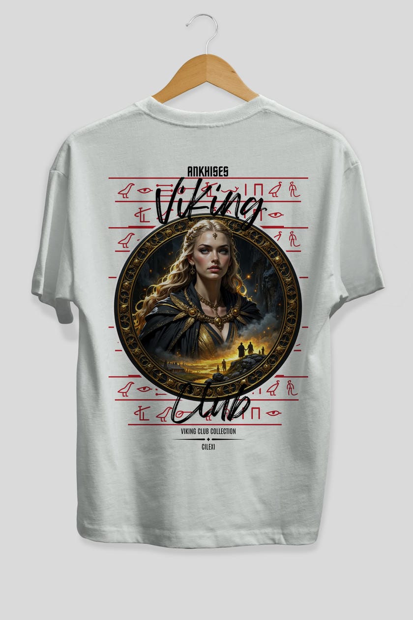 Viking Mitolojisi Serisi 1 Arka Baskılı Oversize t-shirt Erkek Kadın %100 Pamuk Bisiklet Yaka tişort