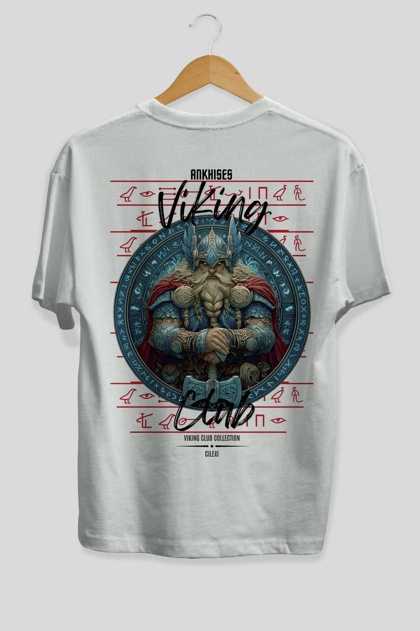 Thor Arka Baskılı Oversize t-shirt Erkek Kadın %100 Pamuk Bisiklet Yaka tişort