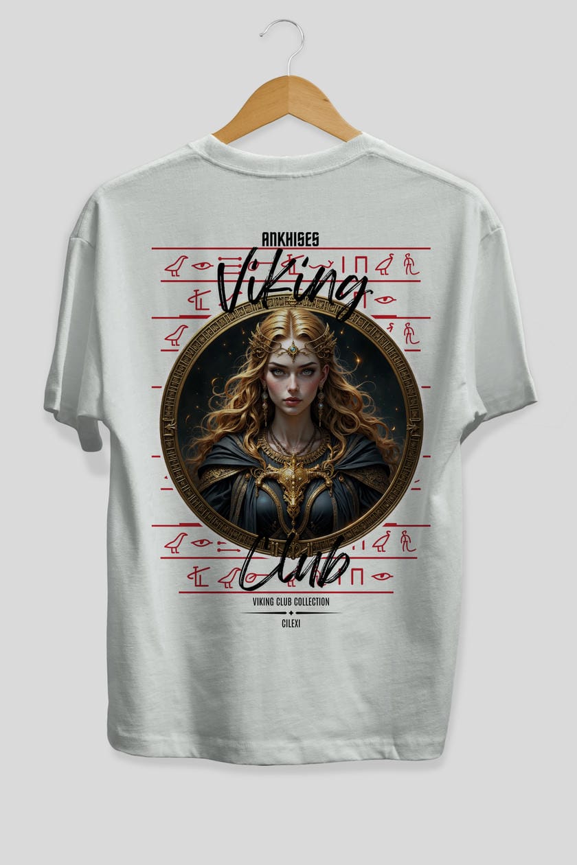 Freya Baskılı Oversize t-shirt Erkek Kadın %100 Pamuk Bisiklet Yaka tişort