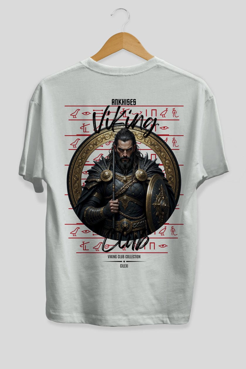 Viking Mitolojisi Serisi 6 Arka Baskılı Oversize t-shirt Erkek Kadın %100 Pamuk Bisiklet Yaka tişort