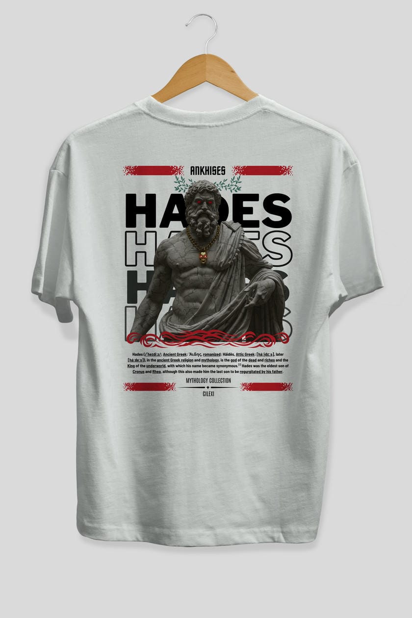 Hades 3 Arka Baskılı Oversize t-shirt Erkek Kadın %100 Pamuk Bisiklet Yaka tişort