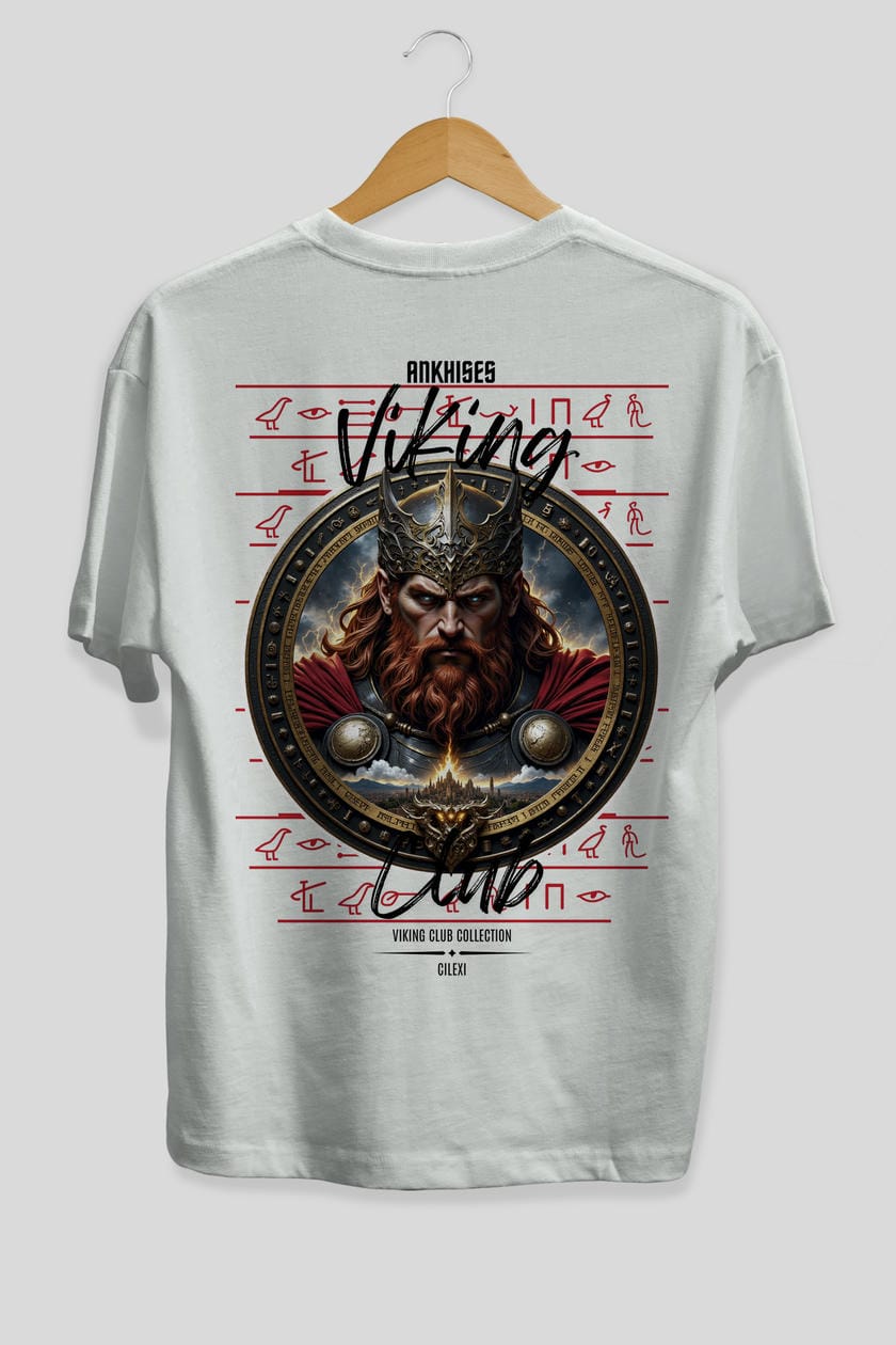 Thor 2 Arka Baskılı Oversize t-shirt Erkek Kadın %100 Pamuk Bisiklet Yaka tişort