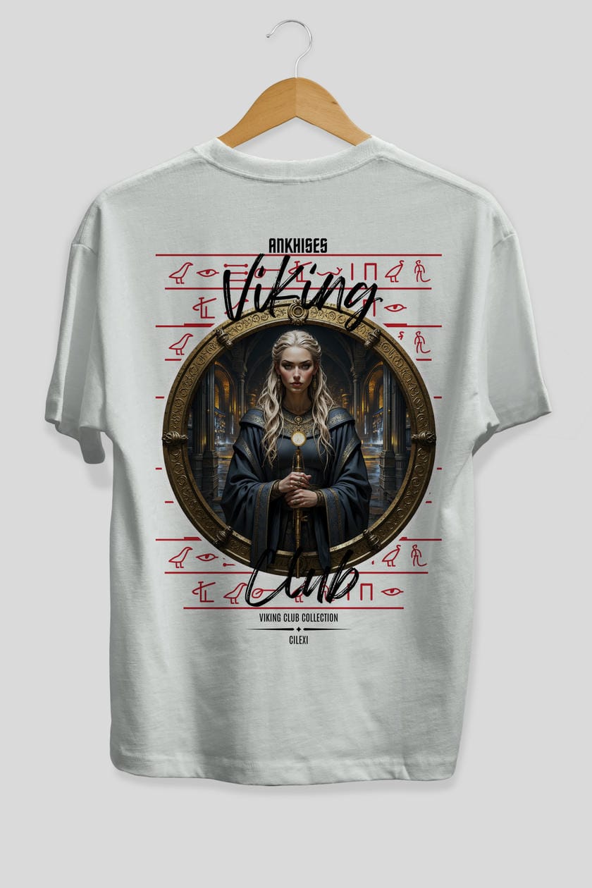 Viking Mitolojisi Serisi 5 Arka Baskılı Oversize t-shirt Erkek Kadın %100 Pamuk Bisiklet Yaka tişort