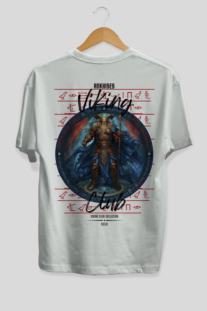 Heimdall Baskılı Oversize t-shirt Erkek Kadın %100 Pamuk Bisiklet Yaka tişort