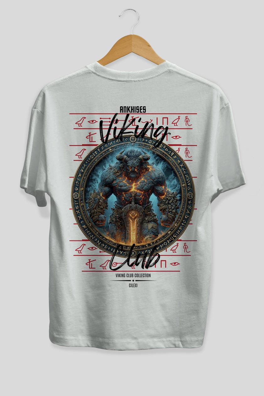 Surtr Arka Baskılı Oversize t-shirt Erkek Kadın %100 Pamuk Bisiklet Yaka tişort