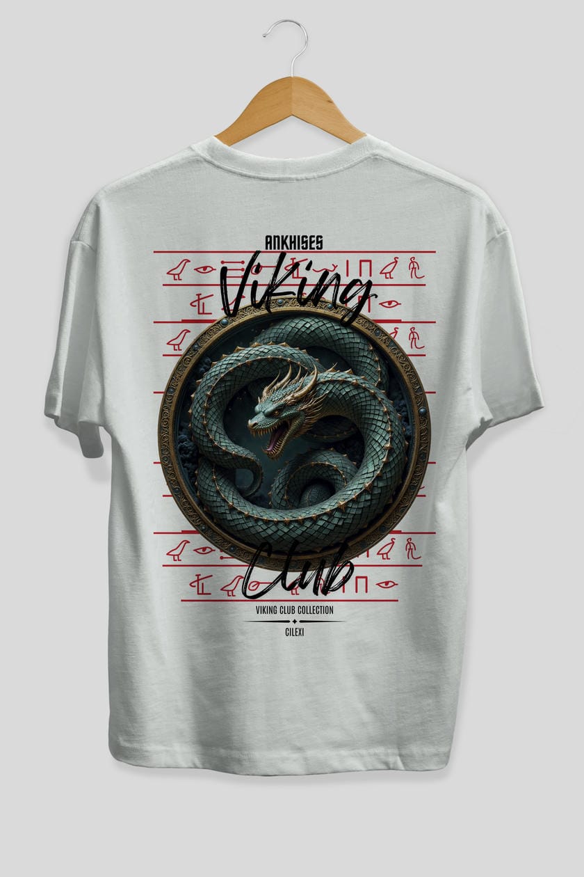Viking Mitolojisi Serisi 25 Arka Baskılı Oversize t-shirt Erkek Kadın %100 Pamuk Bisiklet Yaka tişort