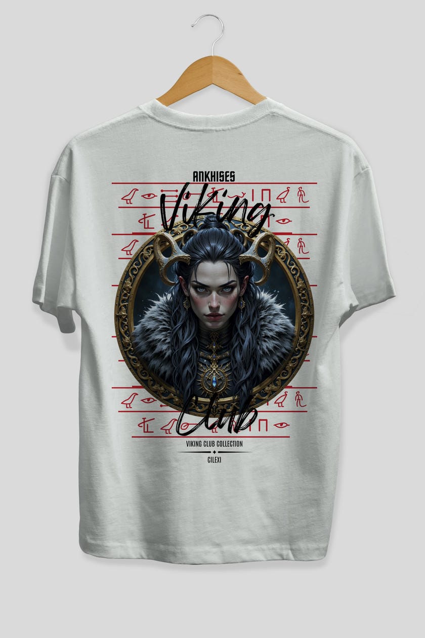 Viking Mitolojisi Serisi 18 Arka Baskılı Oversize t-shirt Erkek Kadın %100 Pamuk Bisiklet Yaka tişort