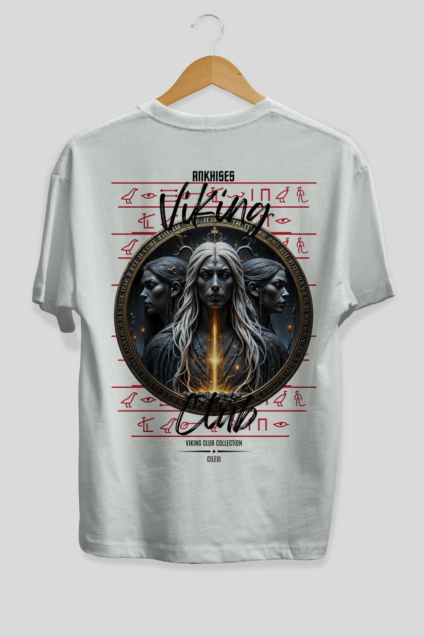 Viking Mitolojisi Serisi 24 Arka Baskılı Oversize t-shirt Erkek Kadın %100 Pamuk Bisiklet Yaka tişort