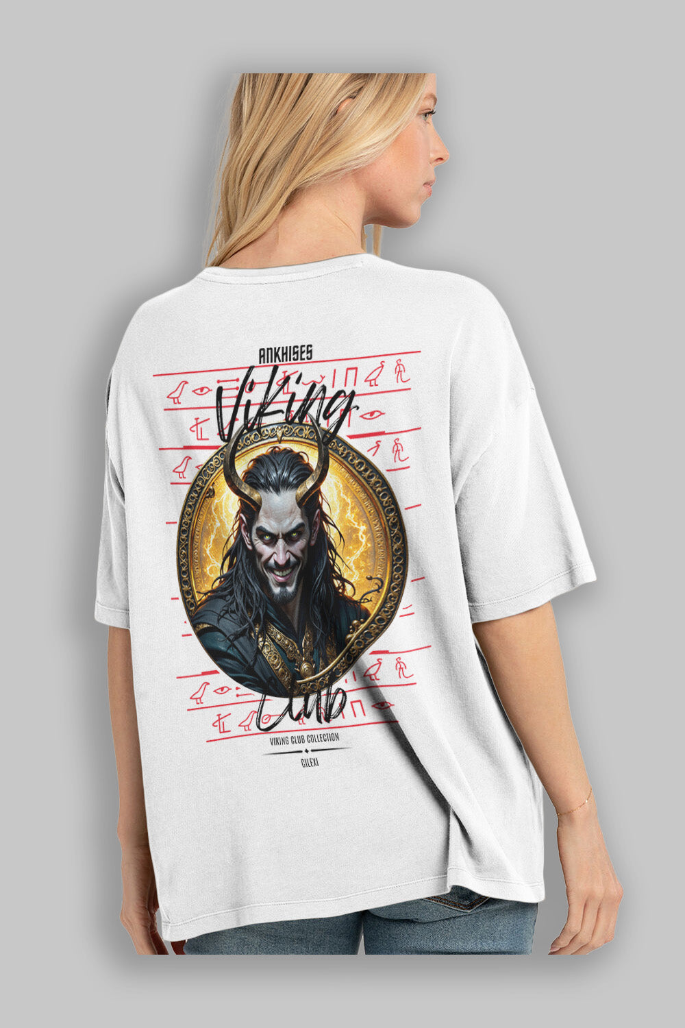 Loke 1 Baskılı Oversize t-shirt Erkek Kadın %100 Pamuk Bisiklet Yaka tişort