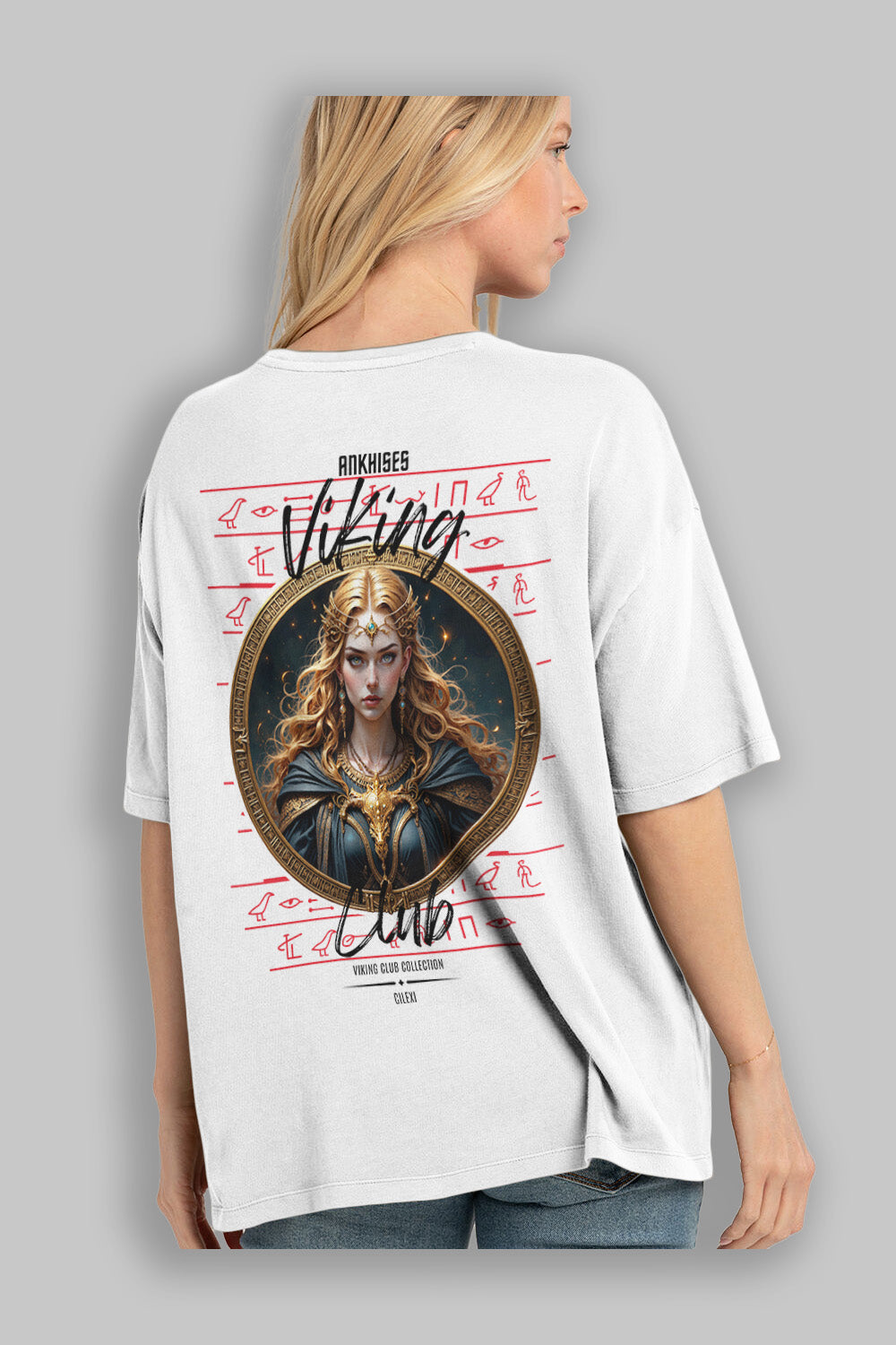 Freya Baskılı Oversize t-shirt Erkek Kadın %100 Pamuk Bisiklet Yaka tişort
