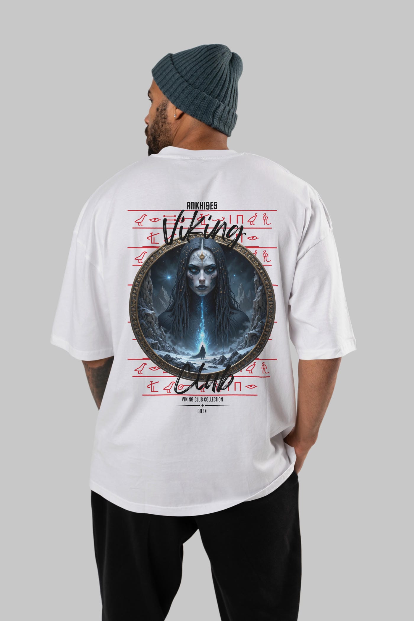 Viking Mitolojisi Serisi 11 Arka Baskılı Oversize t-shirt Erkek Kadın %100 Pamuk Bisiklet Yaka tişort