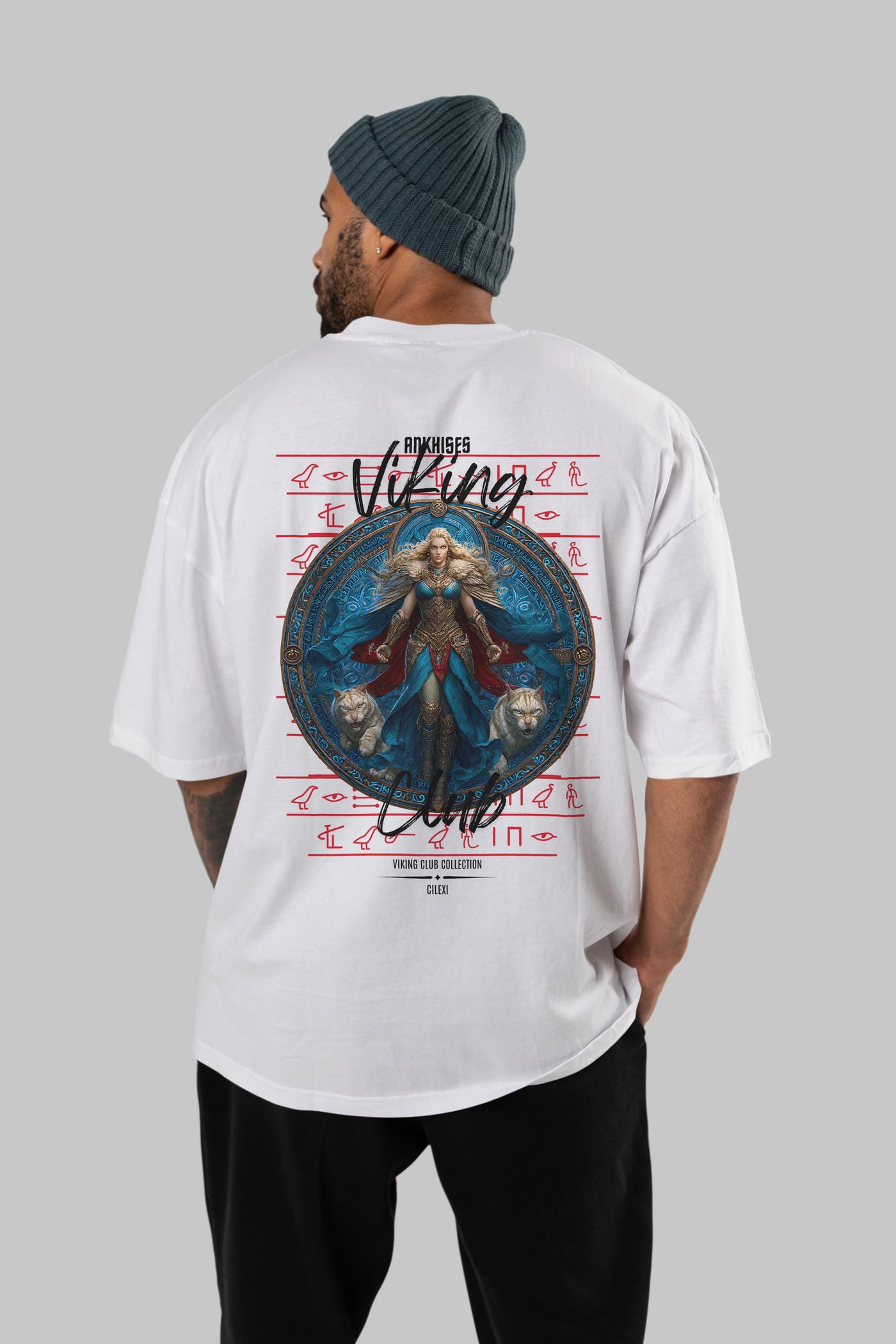 Freyja Baskılı Oversize t-shirt Erkek Kadın %100 Pamuk Bisiklet Yaka tişort