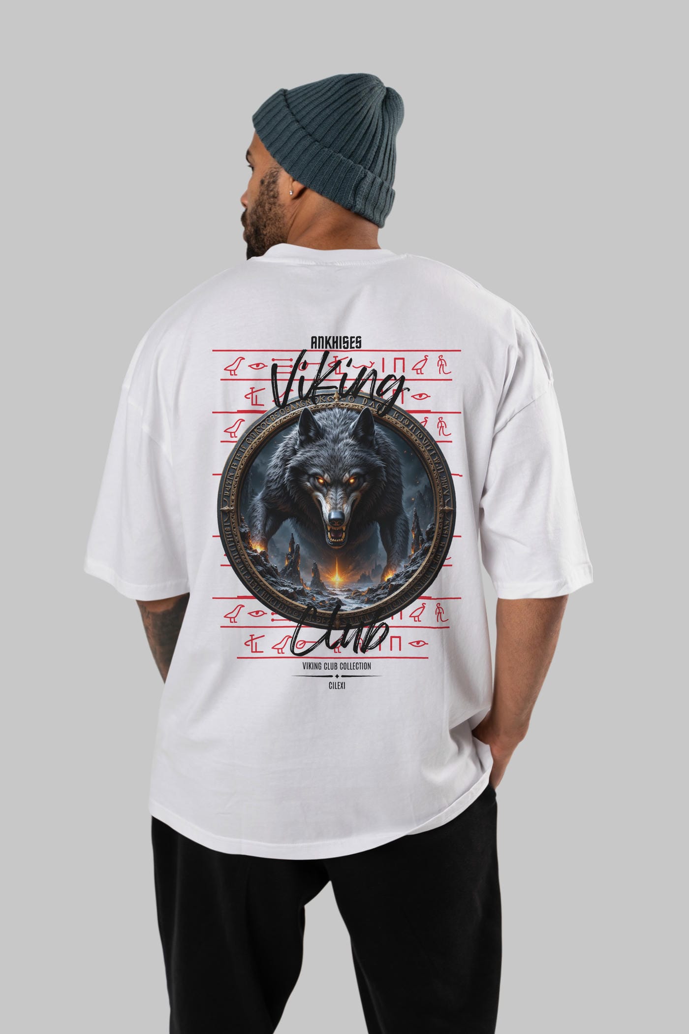 Viking Mitolojisi Serisi 28 Arka Baskılı Oversize t-shirt Erkek Kadın %100 Pamuk Bisiklet Yaka tişort